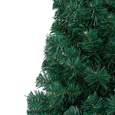vidaXL zöld PVC megvilágított fél műkarácsonyfa állvánnyal 150 cm