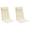 vidaXL 2 db krémszínű oxford-szövet magas háttámlájú székpárna