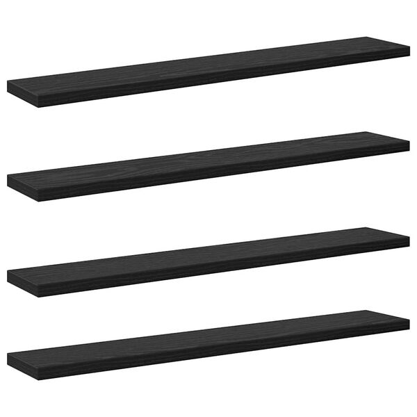 vidaXL Polcos k&ouml;nyvespolc 4 pcs Fekete 60 x 10 x 1,5 cm Faanyag