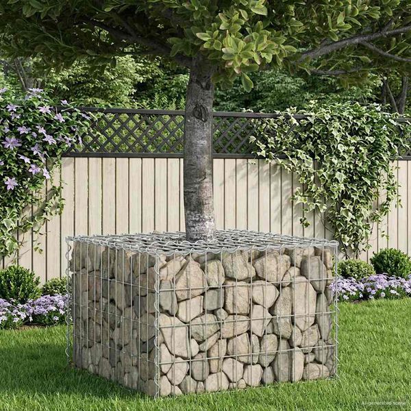 vidaXL Gabion emelt &aacute;gy Ez&uuml;st 60 x 60 x 40 cm Horganyzott ac&eacute;l