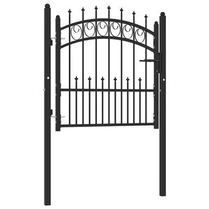 vidaXL fekete ac&eacute;l ker&iacute;t&eacute;skapu EMMEN t&uuml;sk&eacute;kkel 104 x 87 cm