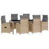 vidaXL K&uuml;lt&eacute;ri &eacute;tkező szett 7 db Beige &eacute;s Vil&aacute;gossz&uuml;rke polirattan