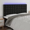 vidaXL fekete műbőr LED-es fejt&aacute;mla 160x5x118/128 cm