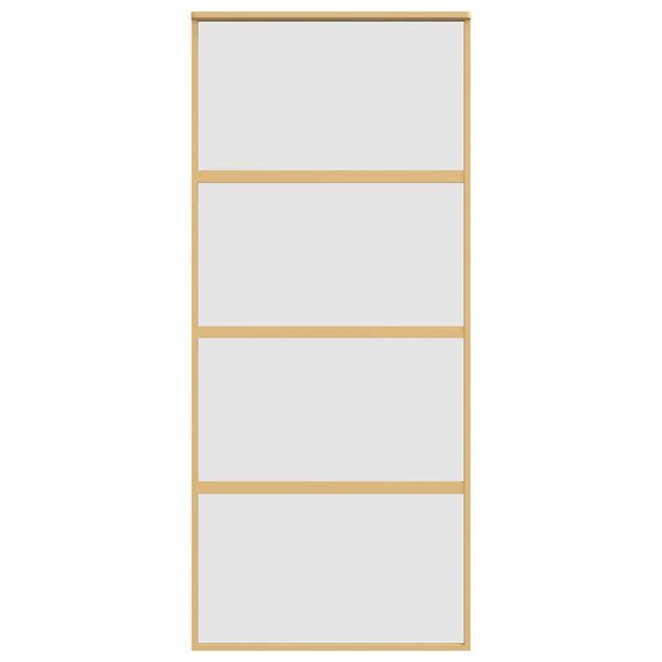 vidaXL aranyszínű ESG tejüveg és alumínium tolóajtó 90 x 205 cm