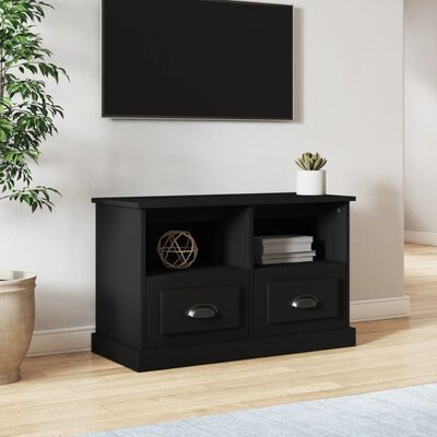 vidaXL fekete szerelt fa TV-szekrény 80 x 35 x 50 cm