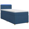 vidaXL Boxspring &aacute;gy matraccal LED szalagokkal K&eacute;k 90 x 190 cm Sz&ouml;vet