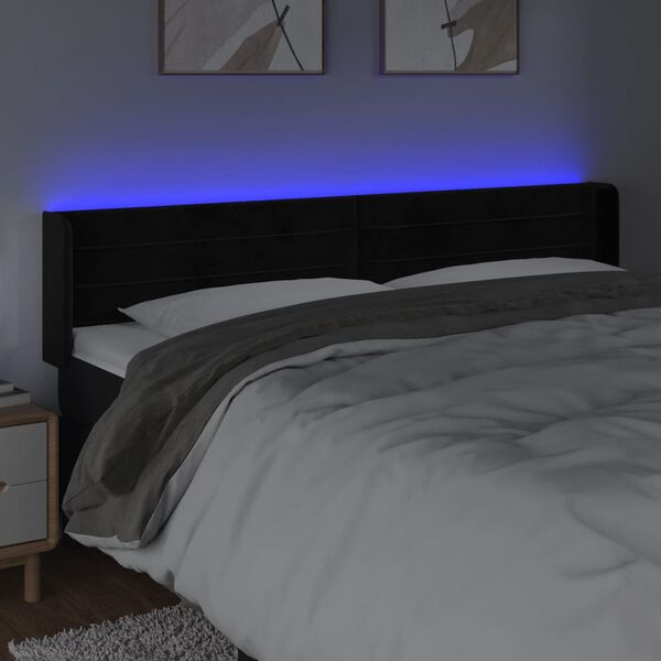 vidaXL fekete b&aacute;rsony LED-es fejt&aacute;mla 163 x 16 x 78/88 cm