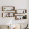 vidaXL Fali Polc 4 pcs K&eacute;zműves t&ouml;lgy 80 x 15 x 26 cm Faanyag