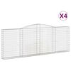 vidaXL 4 db &iacute;ves horganyzott vas gabion kos&aacute;r 400x30x140/160 cm