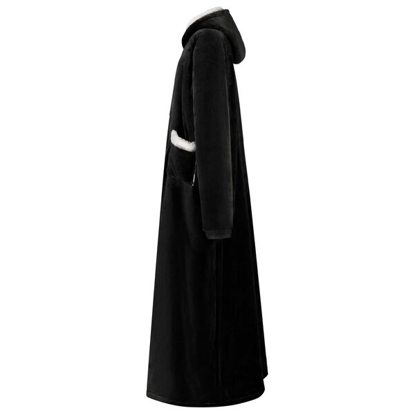 vidaXL Takar&oacute; pul&oacute;ver Fekete 130 x 82 cm Mikrosz&aacute;las &eacute;s Flanel