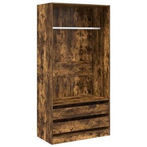 vidaXL f&uuml;st&ouml;s t&ouml;lgy sz&iacute;nű szerelt fa ruh&aacute;sszekr&eacute;ny 100 x 50 x 200 cm