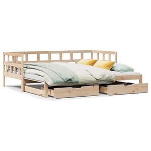 vidaXL kih&uacute;zhat&oacute; heverő fi&oacute;kokkal matrac n&eacute;lk&uuml;l 80 x 200 cm
