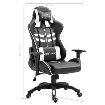 vidaXL fehér műbőr gamer szék