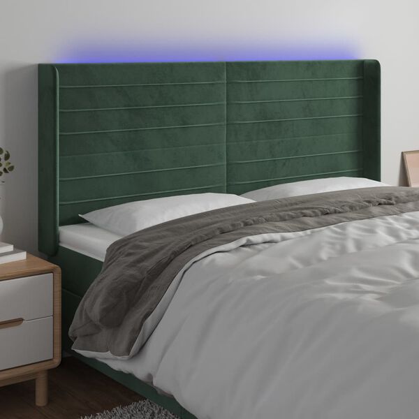 vidaXL s&ouml;t&eacute;tz&ouml;ld b&aacute;rsony LED-es fejt&aacute;mla 203x16x118/128 cm