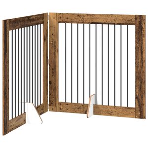 vidaXL &Ouml;sszecsukhat&oacute; kutyaker&iacute;t&eacute;s &aacute;llv&aacute;nyokkal 2 db Antik Fa 200,5 cm