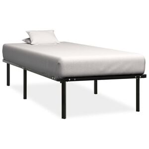 vidaXL fekete f&eacute;m &aacute;gykeret 90 x 200 cm