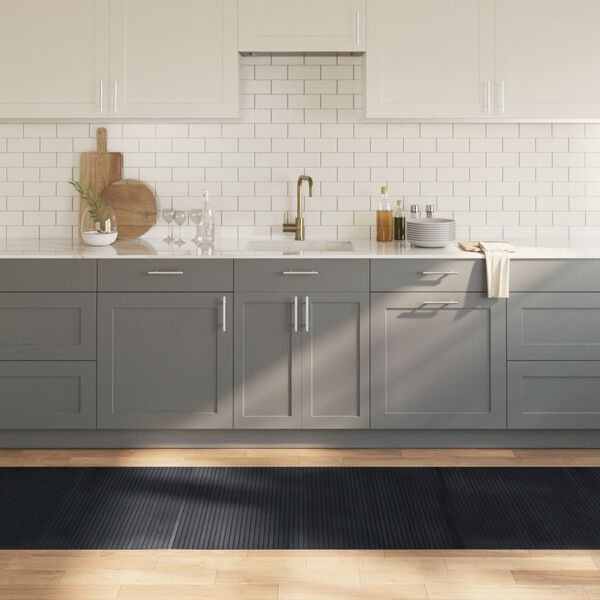 vidaXL n&eacute;gysz&ouml;gletű fekete bambusz szőnyeg 80 x 400 cm