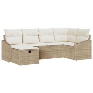 vidaXL Kanap&eacute; Szett p&aacute;rn&aacute;val 7 pcs polirattan
