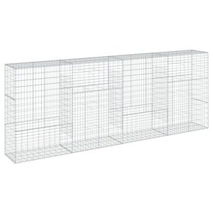 vidaXL horganyzott vas gabion kos&aacute;r fed&eacute;llel 400 x 50 x 150 cm
