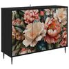 vidaXL Sz&eacute;f BORNE Fekete T&ouml;lgy 102 x 33 x 76 cm Szerelt Fa