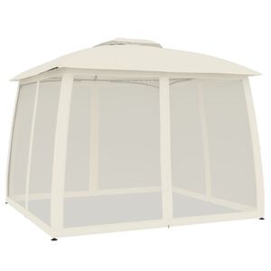 vidaXL kr&eacute;msz&iacute;nű ac&eacute;l dupla tetős pavilon h&aacute;l&oacute;s falakkal 2,93 x 2,93 m