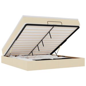 vidaXL Oszm&aacute;n &aacute;gykeret matraccal kr&eacute;m 160x200cm sz&ouml;vet