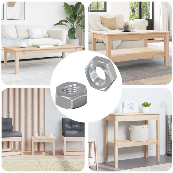 vidaXL Hatsz&ouml;gletű Any&aacute;k 2 pcs Ez&uuml;st m8 Vas