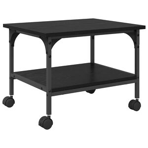 vidaXL Nyomtat&oacute;&aacute;llv&aacute;ny Fekete t&ouml;lgy 50 x 40 x 38 cm Szerelt Fa