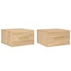 vidaXL 2 db sonoma t&ouml;lgy falra szerelhető &eacute;jjeliszekr&eacute;ny 35x35x20 cm