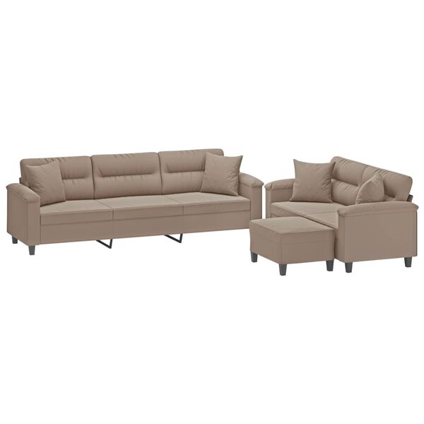 vidaXL 3 r&eacute;szes t&oacute;psz&iacute;nű mikrosz&aacute;las sz&ouml;vet &uuml;lőgarnit&uacute;ra p&aacute;rn&aacute;val