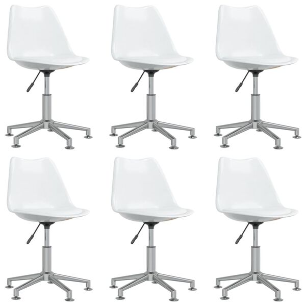 vidaXL 6 db feh&eacute;r forg&oacute; műbőr &eacute;tkezősz&eacute;k