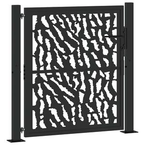 vidaXL fekete kerti kapu 100x100 cm ac&eacute;l mint&aacute;zattal