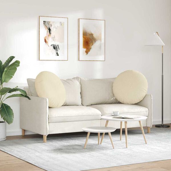 vidaXL &Uuml;lőp&aacute;rn&aacute;k 2 pcs Kr&eacute;m &Oslash;80 x 29 cm sz&ouml;vet