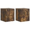 vidaXL Fali &eacute;jjeli szekr&eacute;ny 2 pcs F&uuml;st&ouml;s T&ouml;lgy 33 x 34,5 x 40 cm