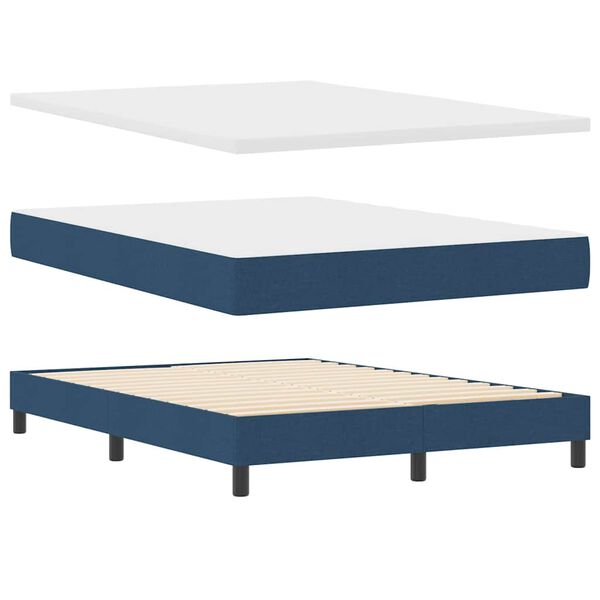 vidaXL Boxspring &aacute;gy matraccal matracmal K&eacute;k 140 x 190 cm sz&ouml;vet