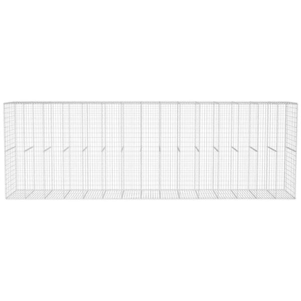 vidaXL horganyzott acél gabion fal fedéllel 600 x 50 x 200 cm