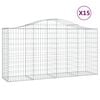 vidaXL 15 db &iacute;ves horganyzott vas gabion kos&aacute;r 200x50x100/120 cm