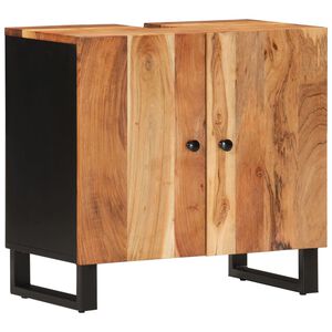 vidaXL t&ouml;m&ouml;r ak&aacute;c- &eacute;s szerelt fa mosd&oacute;szekr&eacute;ny 62 x 33 x 58 cm