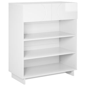 vidaXL Cipősszekr&eacute;ny 73 x 38 x 87,5 cm Szerelt fa Magasf&eacute;nyű Feh&eacute;r