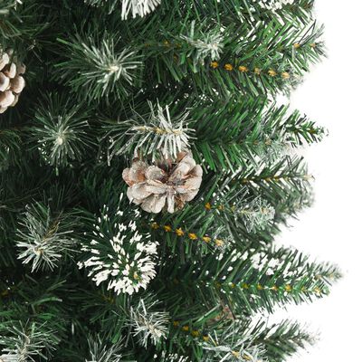 vidaXL vékony PVC műkarácsonyfa állvánnyal 210 cm