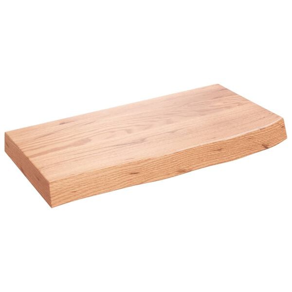 vidaXL vil&aacute;gosbarna kezelt t&ouml;m&ouml;r fa f&uuml;rdőszobai pult 60x30x(2-6) cm