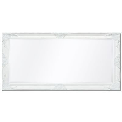 vidaXL 120x60 cm Fehér Barokk stílusú fali tükör