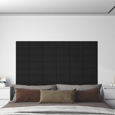 vidaXL 12 db fekete bársony fali panel 30 x 15 cm 0,54 m²
