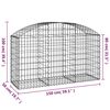 vidaXL íves horganyzott vas gabion kosár 150x50x80/100 cm