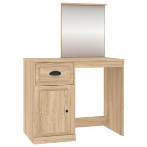 vidaXL sonoma t&ouml;lgy sz&iacute;nű szerelt fa t&uuml;kr&ouml;s pipereasztal 90x50x132,5cm