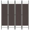 vidaXL barna 4 paneles parav&aacute;n 160 x 180 cm
