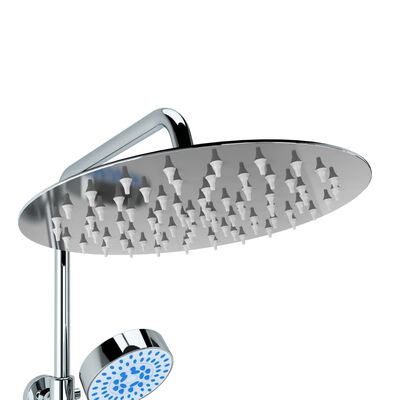 vidaXL rozsdamentes acél dupla fejű zuhanyszett termosztáttal