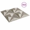 vidaXL Fali panelek 12 pcs Origami Beton 50 x 50 cm XPS Hab