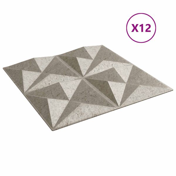 vidaXL Fali panelek 12 pcs Origami Beton 50 x 50 cm XPS Hab