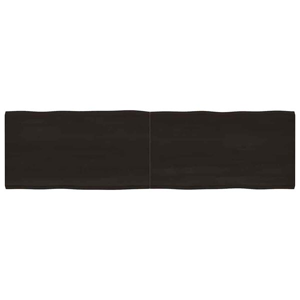 vidaXL sötétbarna kezelt tömör asztallap 220x60x(2-4) cm